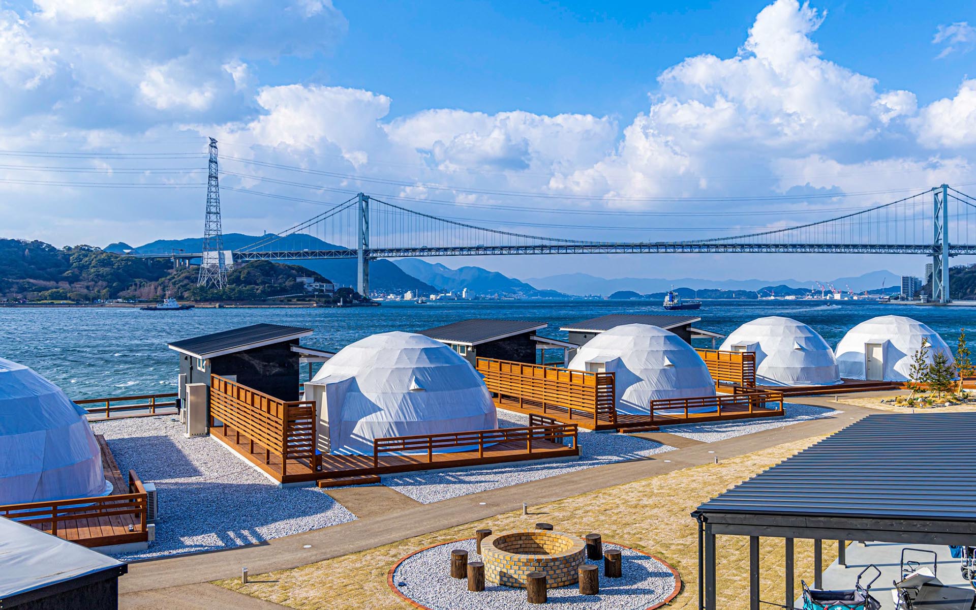 Ganso Kawara Soba Takase Kawatana Main Building GLAMP DOME SHIMONOSEKI Ganso Kawara Soba Takase Kawatana Main Building GLAMP DOME SHIMONOSEKI